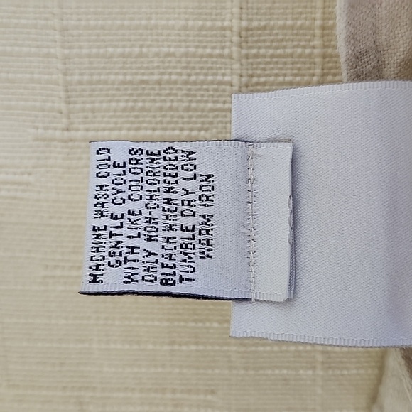 Madison & Max Women's Classic 100% Linen Beige Long Sleeve Button Down Blouse - Picture 13 of 13